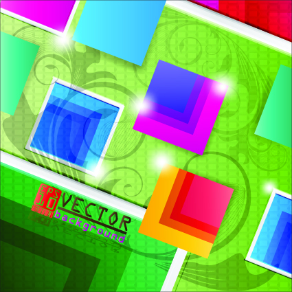 Colorful square vector background art 02  