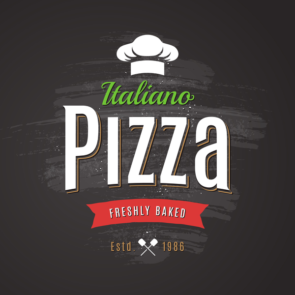 Style vintage de la pizza Logo vector 01  