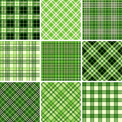 Plaid fabric patterns seamless vector 16  