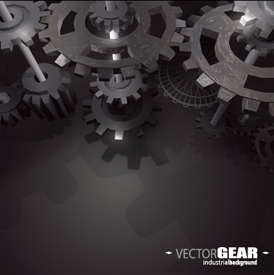 Realistic gear design vector background 01  