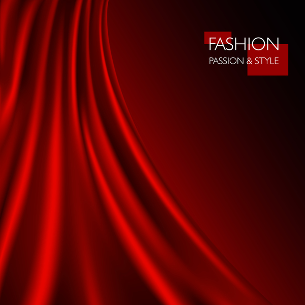 Red smooth silk background vector 03  