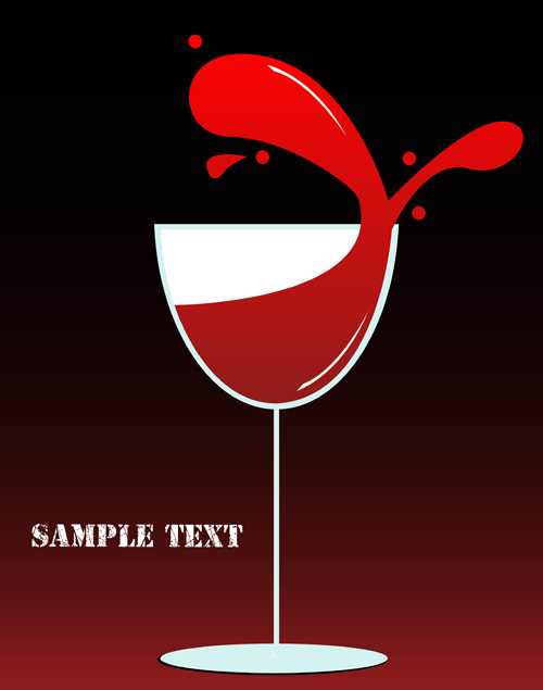 Red wine art background vector  