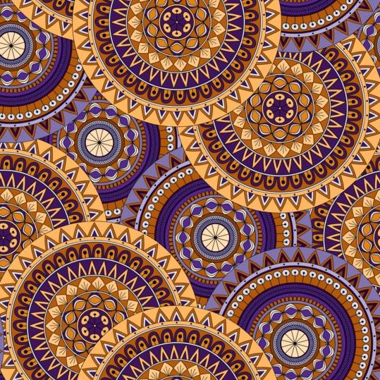 Ronde Mandala naadloze patroon vector 09  