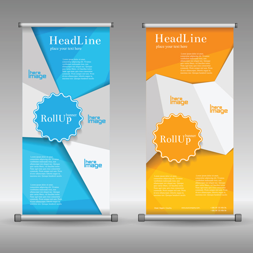 Scrolls business banners vector set 06  