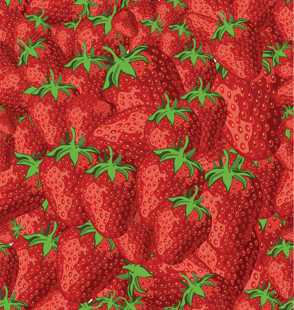 Seamless pattern strawberries vectors  