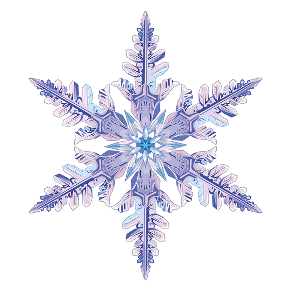 Snowflake with white background vector material 04  