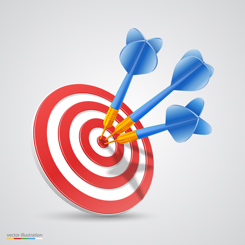 Target with darts vector illustration vector 03  