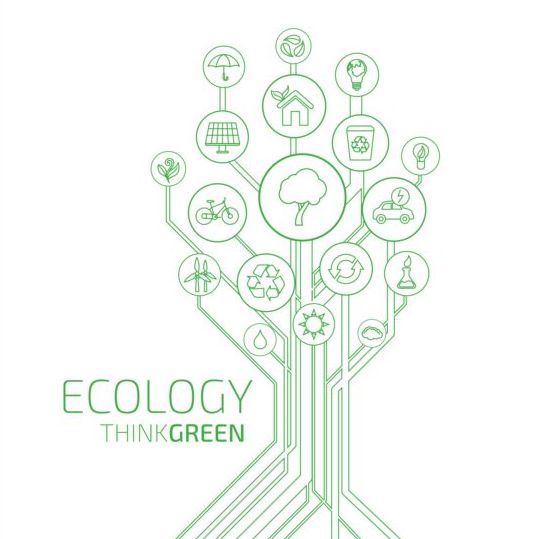 Baumform Eco Infografie-Vektor 06  