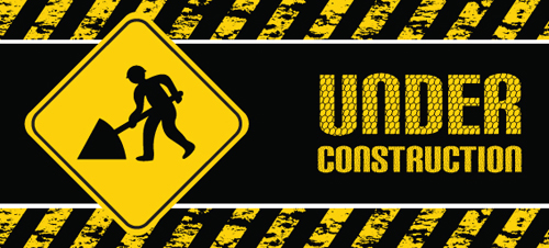 Construction signs mix Garbage elements vector 01  