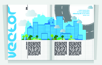 Urban Magazine cover design elements vector 01  
