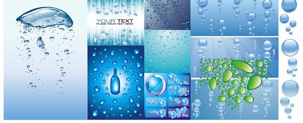 Water background vector set  