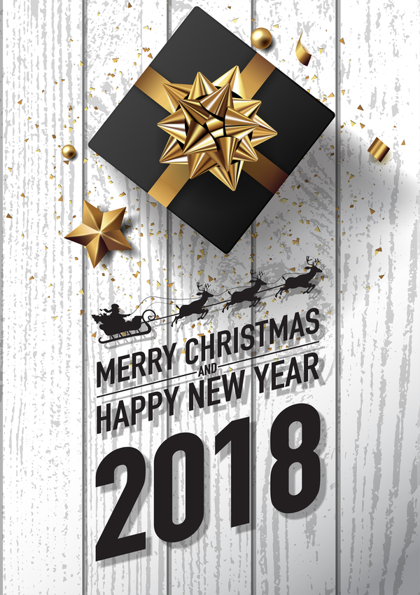 Weißer Kartenvektor des neuen Jahres des Weihnachten 2018 und Weihnachts  