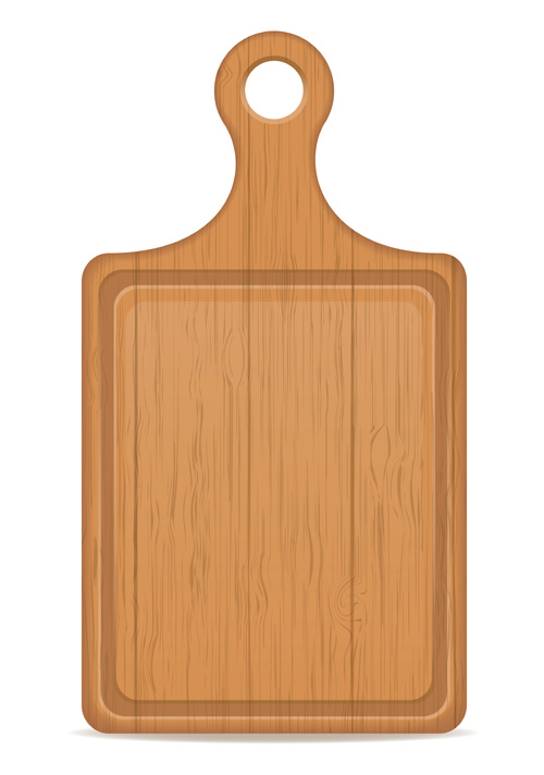 Wooden cutting board vector design set 04  
