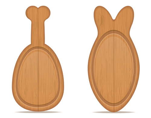 Wooden cutting board vector design set 13  