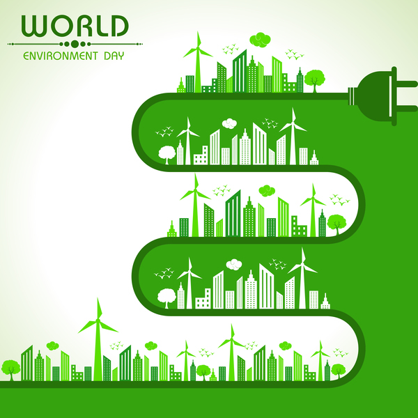 Monde environnement jour poster design vecteur  