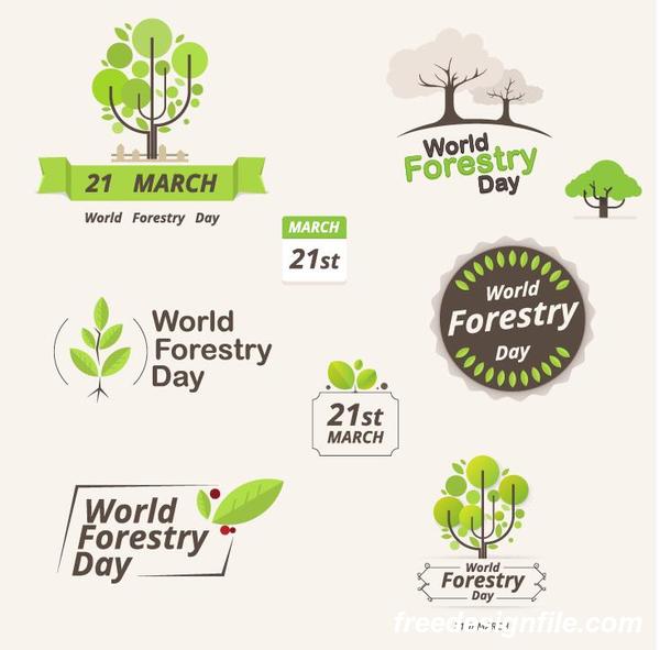 Vecteur de conception de logos de la journée forestière mondiale  