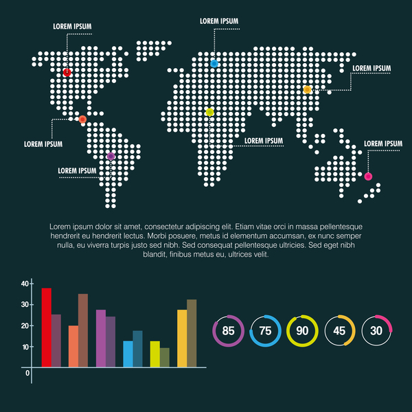 Welt-Infografik Vorlage Vektor Material 06  