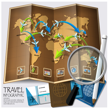 World travel infographics vector set 02  
