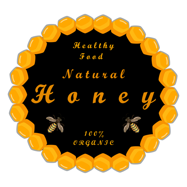 健康食品蜂蜜の円背景ベクトル02  