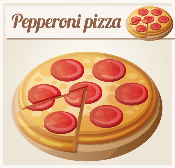 matériel de vecteur de pizza pepperoni  
