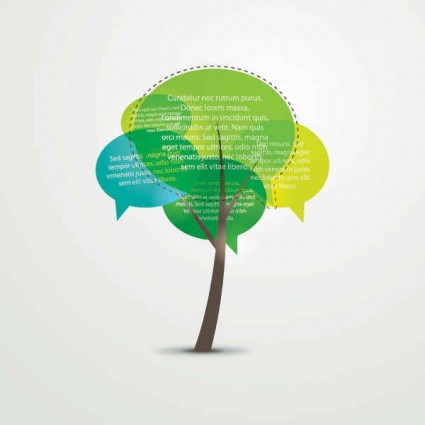 Speech Bubbles with tree background vector  