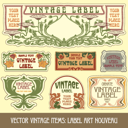 Vintage Label art design vector set 10  