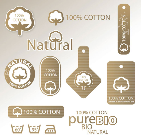 Guaranteed 100% cotton vector Label 02  