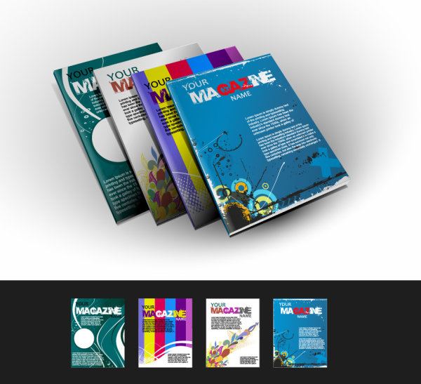 Abstract magazine cover design elements vector 01  