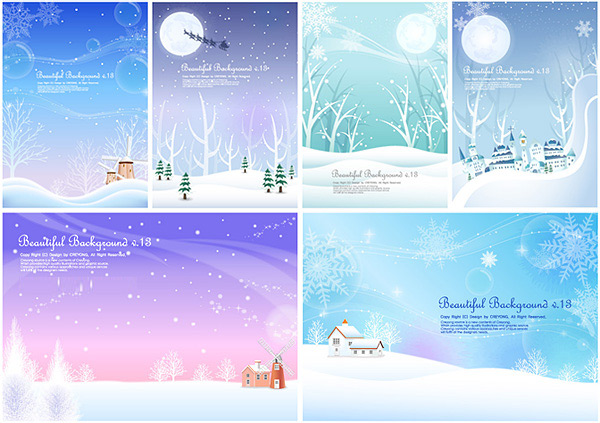 Winter snow background design vector  