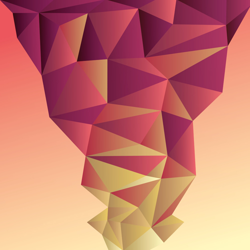 3D geometric shape art background vectors set 07  