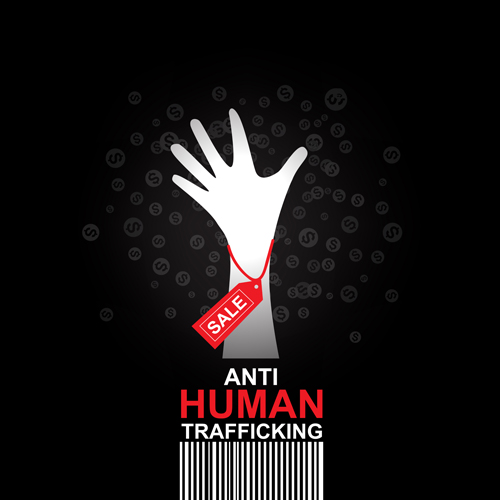 Anti human trafficking public service advertising templates vector 04  