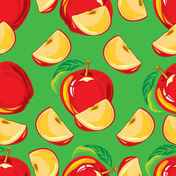 Apple red pattern seamless vectors 02  