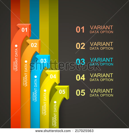 Arrows with number infographic vector 01  