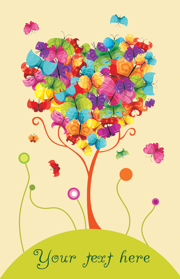 Art autumn tree creative background vector 11  