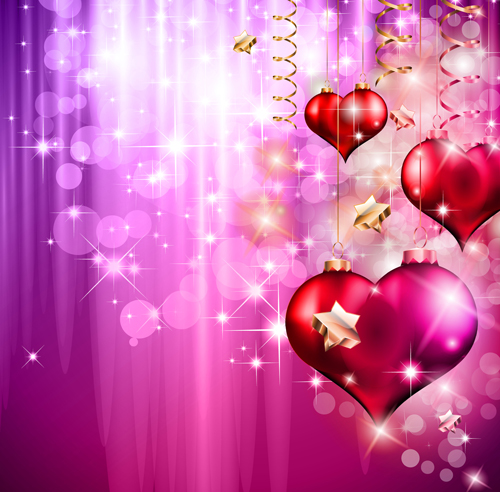 Brilliant background with Heart Pendant vector  