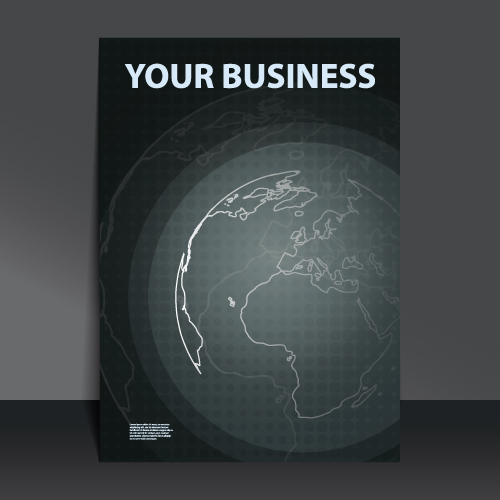 Business flyer with planet design vector 03  