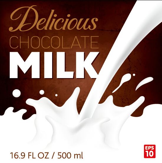 Chocolate milk poster creative vectors 01  