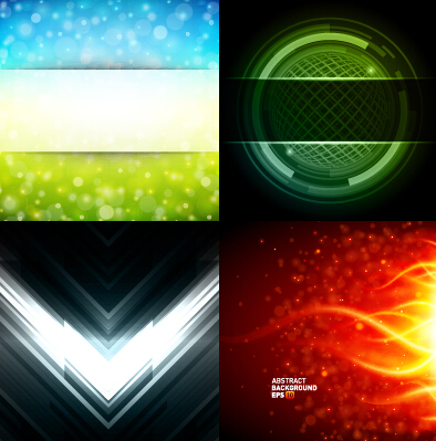 Colored abstract art background vectors set 17  