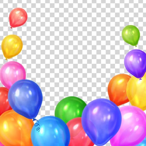 色は気球誕生日イラスト ベクター 01  