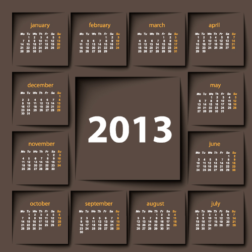 Creative 2013 Calendars design elements vector set 09  