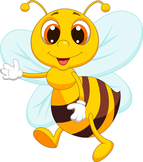 Cute bee cartoon vector illustration 12  