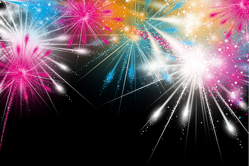 Fireworks holiday illustration vector set 02  