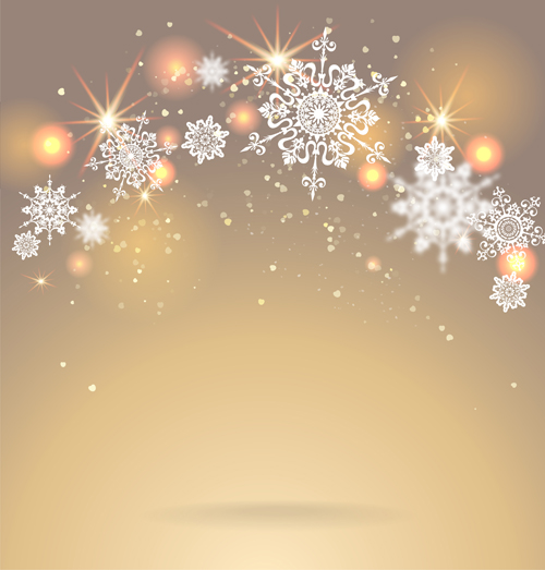 Golden christmas background with snowflake vecror 03  
