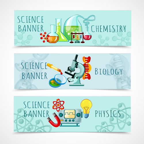 Hand drawn science banner vector  