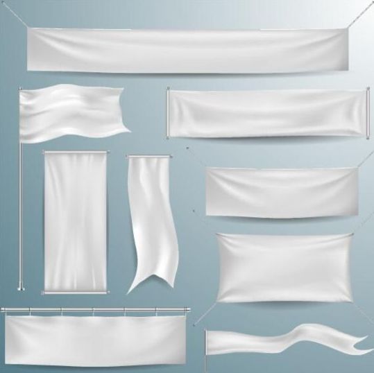 Opknoping witte banners vector 03  