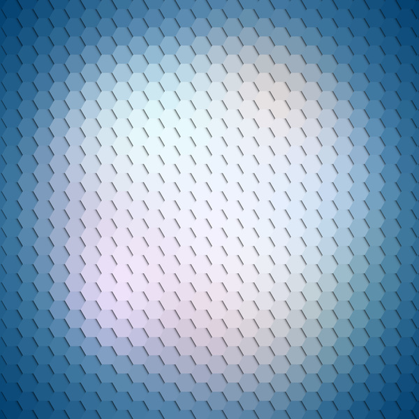 Hexagon pattern with blurs background vector set 05  
