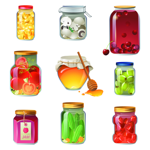 Shiny food cooking icons vector 04  