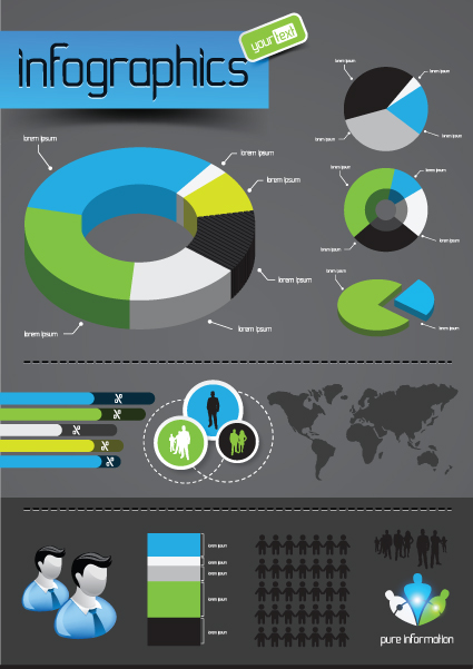 Infographics with Economy elements vector graphics 01  