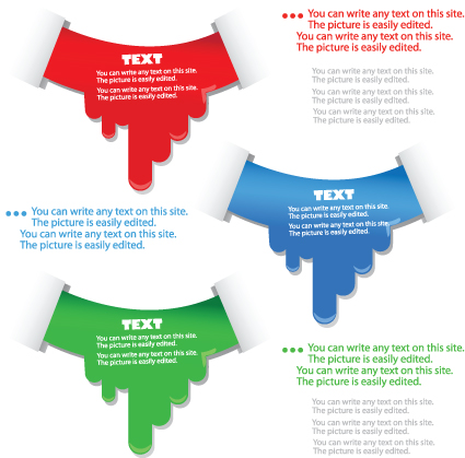 Information with Hand template elements vector 01  