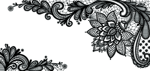 Black Lace Backgrounds vector material 05  